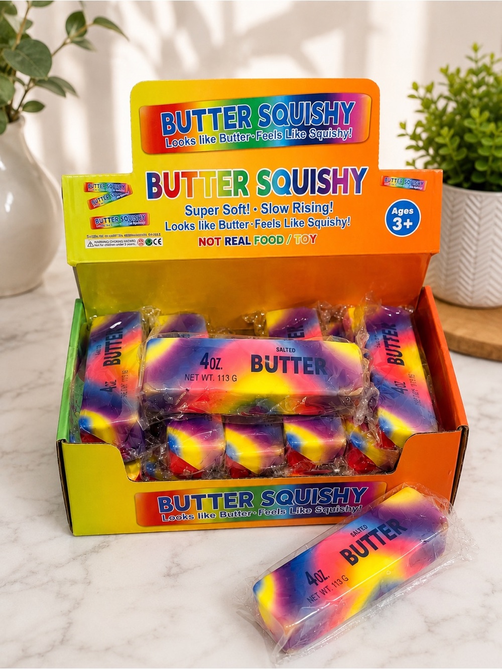 Rainbow Stress Toy - butter squishy rainbow box of 12 pieces